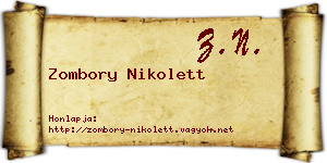 Zombory Nikolett névjegykártya